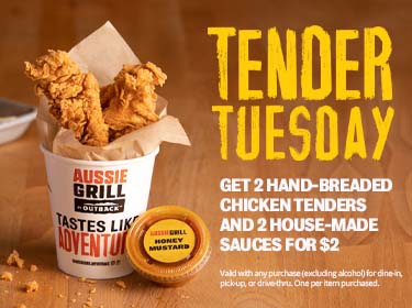 Tender Tuesday – special deals available.